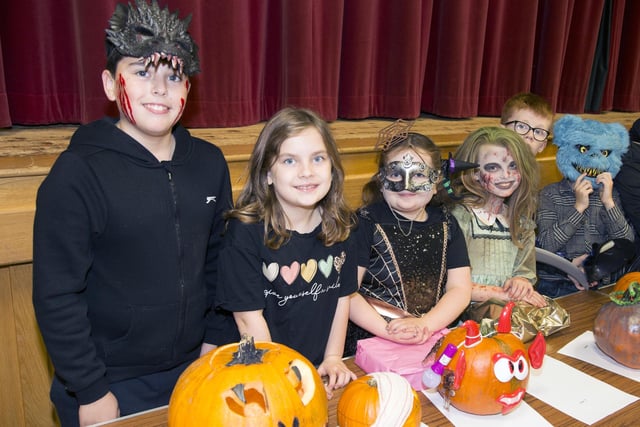 All dressed up at the The Lads and Lassies Youth Club Halloween Party in Dunluce Parish Centre  Bushmills. Picture Kevin McAuley/McAuley Multimedia