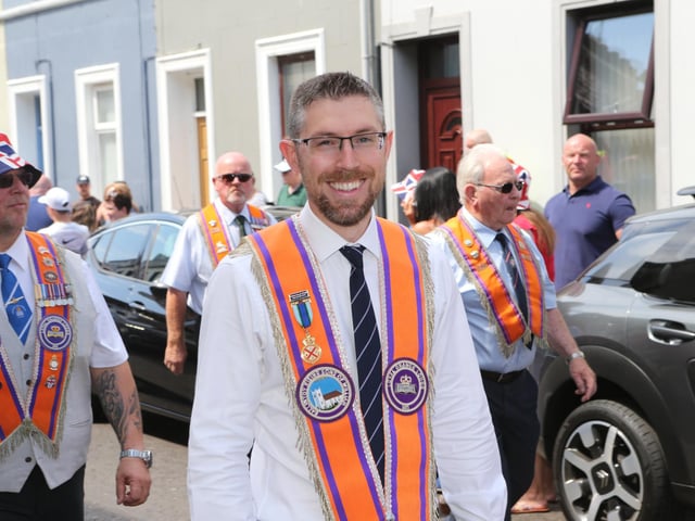 Ballymoney, Rasharkin, Cloughmills, Bushmills and Ballycastle were in attendance at the Twelfth demonstration in Ballymoney with a total of 43 Lodges and 22 bands.