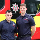 Hugo McKeegan, Cushendall; and Adam Cummings, Portstewart who have graduated as wholetime firefighters. CREDIT NIFRS