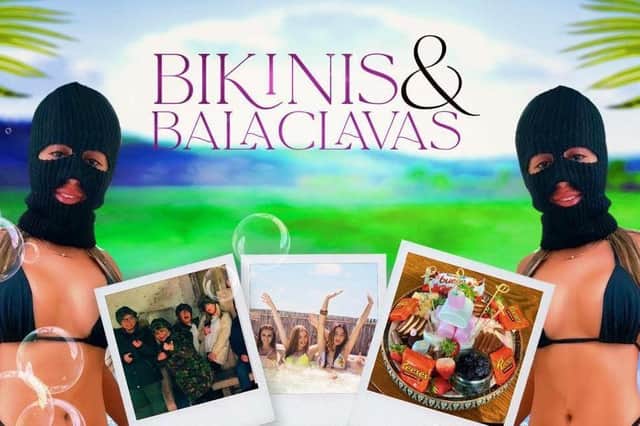 The advertisement for the Bikinis and Balaclavas package