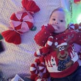 Eight-month-old Kade's First Christmas.