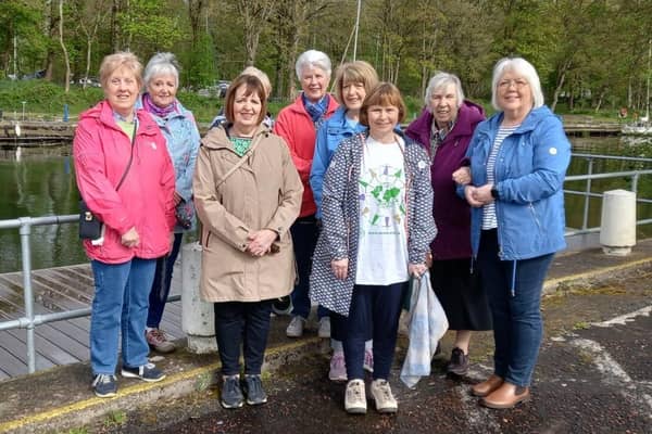 The Crumlin WI ladies who took part in th ACWW walk, pictured at Antrim Marina