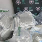 Some of the Class B controlled drugs with an estimated street value in excess of £500,000 seized following searches in south Belfast on Friday, March 1. Picture: PSNI