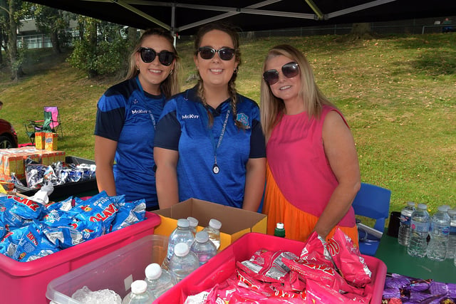 St John the Baptist's College staff manning the tuck shop at the school fun day including from left, Aine Breslin, Lisa-Marie Trainor and Aine Cavanagh. PT37-216.