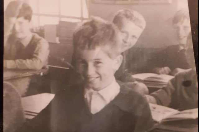 Brian McCaffery at St Columba's PS in Portadown and his P6 friends Anthony Quinn, John Hamill, Damien Brown and Vincent Marley.