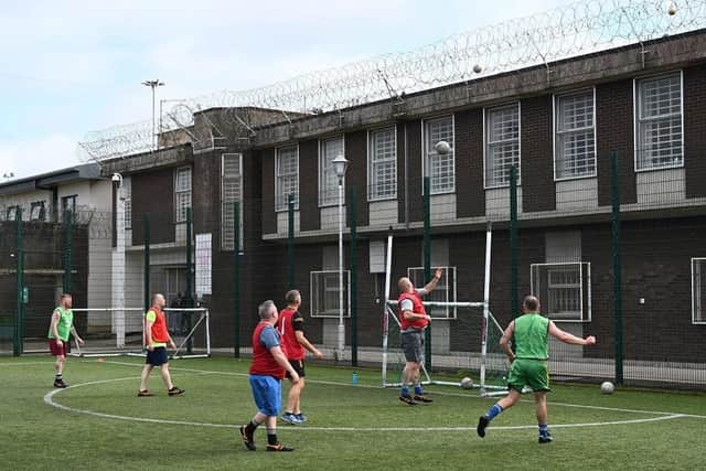 Prisoners at Maghaberry have taken part in a GAA coaching course hosted by Ulster GAA over a six-week period, focusing on key skills of the game as well as encouraging healthy minds and bodies. Picture: Michael Cooper