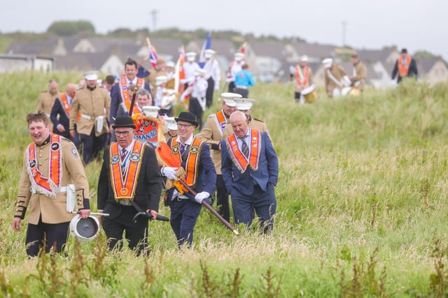 The annual Orange Order parade in the Co. Donegal seaside village of Rossnowlagh.