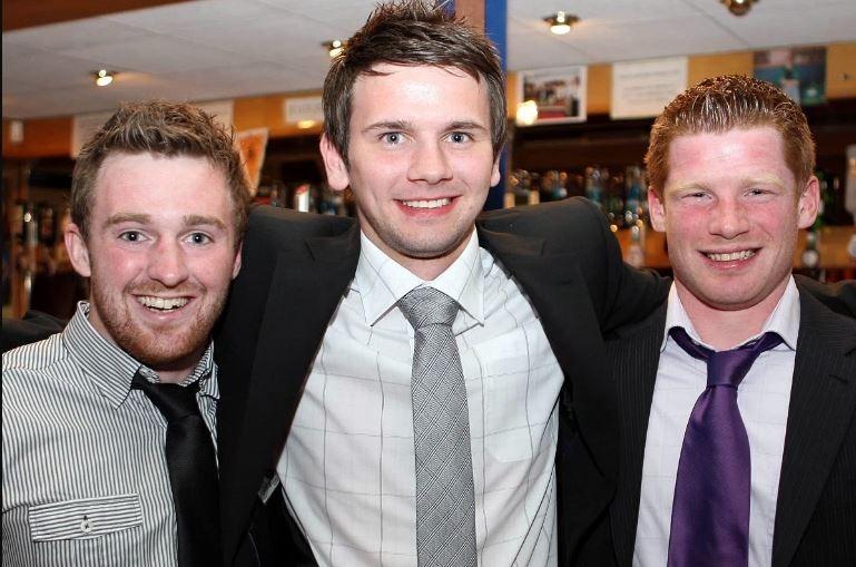 Ballyclare Rugby Club players James Jackson, Gareth Byers and Gary Weatherup during the club's annual awards night at The Cloughan in 2010.