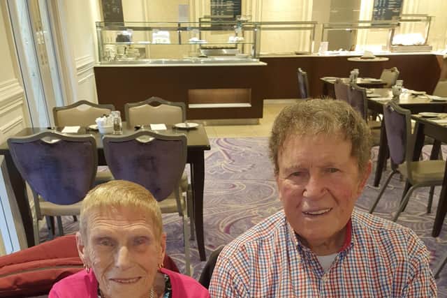 Maud and John Blair from Doagh celebrated their 70th wedding anniversary on Tuesday, March 28, 2023. Picture: H Duddy