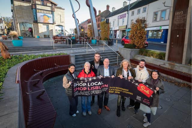 Cllr John Laverty BEM, Regeneration & Growth Chairman with local City Centre businesses representatives from Smyth Patterson, Rosie's Emporium, The Glasshouse, Jonzara, SONAS and Dragonscale Card Gaming. Pic credit: LCCC