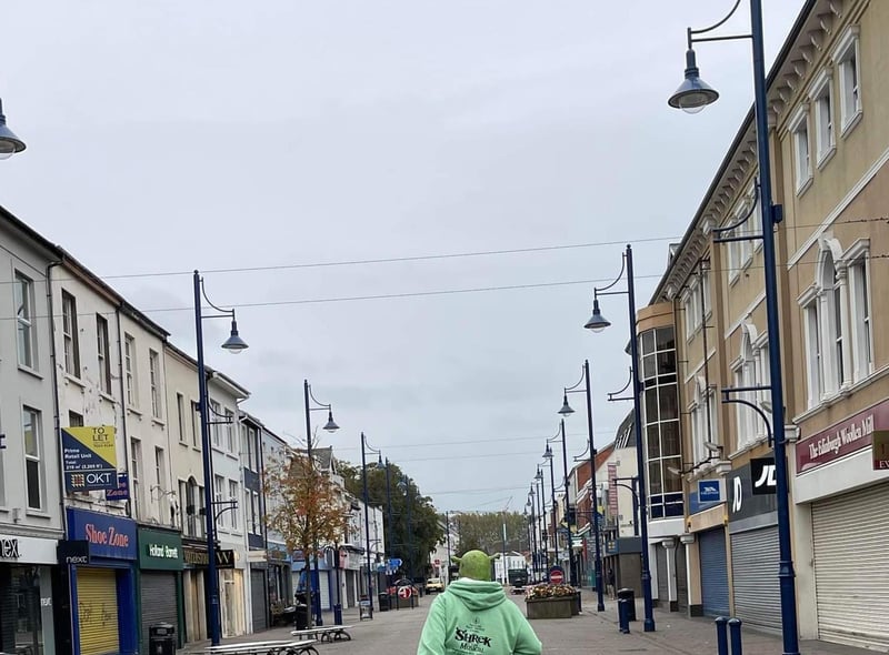 The good people of Coleraine hiding from Shrek