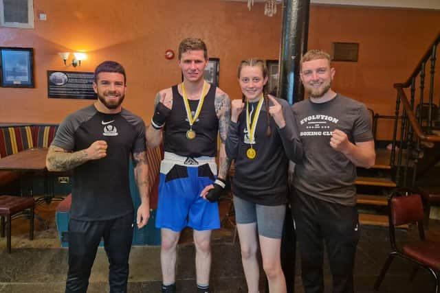 Zoe McCaughran and Christopher Taylor won their bouts at the Antrim Senior Finals.