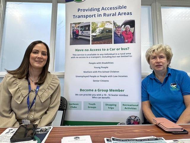 Pictured ahe Virtual Dementia Tour and Autism Reality Experience mobile bus visit to Tandragee.