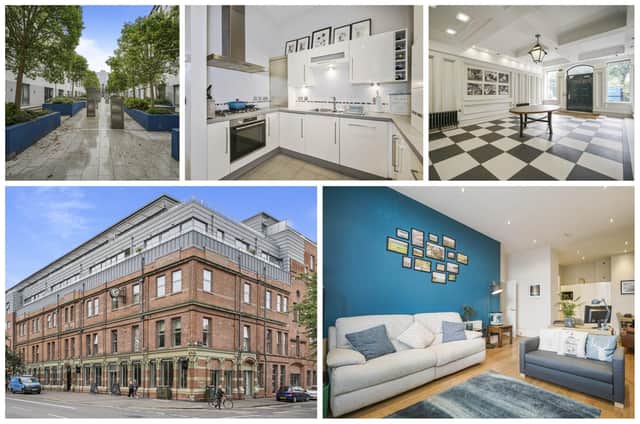 The spacious two-bedroom apartment is located in The Bakery, a historic building on Belfast's Ormeau Road. Photos: Simon Brien Residential
