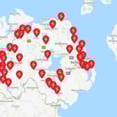 The NIE map shows power cuts.