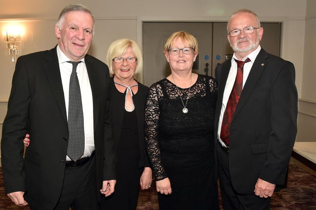 Attending the Portadown Rotary Charity Dinner are, from left, William and Elizabeth Gracey and Una and Paddy Haughain. PT19-220.