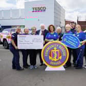 (L-R) Kerry Whitehouse (CRS Antrim District Unit Commander and Fundraising Officer), Community Champions Ann Broome (Bentrim Road - Lisburn) and Lesley Kirkpatrick (Antrim), Sean McCarry OBE (CRS Regional Commander), Community Champion Jackie Brogan (Ballymoney), CRS Development Officer Hazel Gallagher, Community Champion Caroline Edmondson (Bangor), Mark Forster (Unit Commander of CRS Emergency Response Bikers), Community Champion Donna McCotter (Yorkgate – Belfast) and CRS volunteer Shirley O'Brien.
