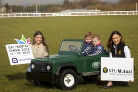 Holly Gillan, Glenarm Castle and Leah Crozier, NFU Mutual accompany drivers Henry and Hugh.