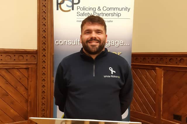 Daniel Carlisle, White Ribbon NI. Pic: Local Democracy Reporting Service.