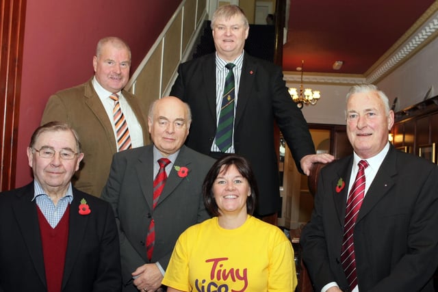 Pictured at a Charity Breakfast, held by the Carey & Dunluce Masonic Charity Committee at the Causeway Hotel in 2010 are Committee members, Sam Anderson, Gardiner Kane, Gordon Chestnutt and Chairman Rodney Bryne (right) along with Valerie Cromie, Fundraising Manager with Tiny Life and the Right Worshipful Provincial Deputy Grandmaster Denis Millen.