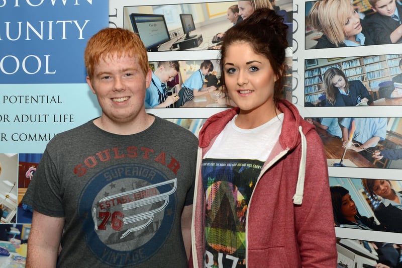Glenn Cunningham and Stephanie Hill from Monkstown Community High School pictured after receiving their GCSE results in 2012. INNT 35-015-PSB