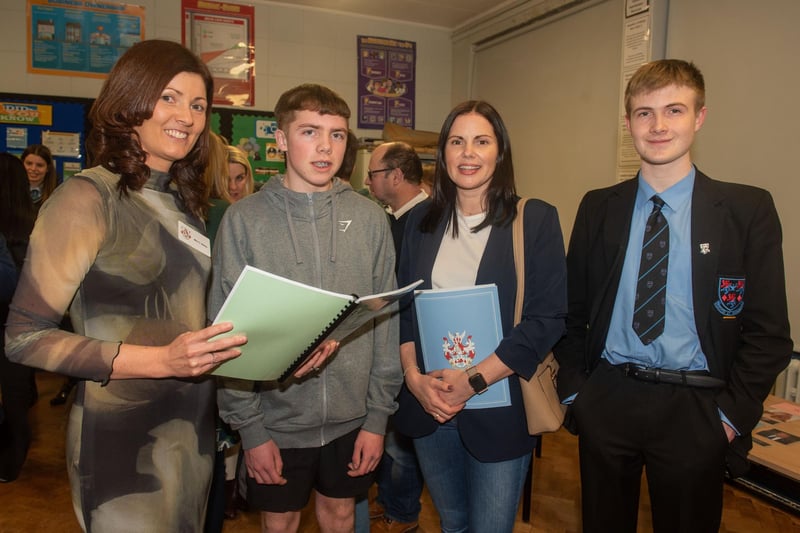 Discussing subjects on open night.
