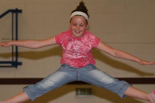 Emily Brownlee taking part in the gymnastics at the summer scheme at Ulidia in 2007.
