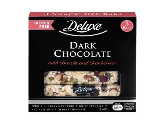 Supermarket chain Lidl is recalling its Deluxe Dark Chocolate Muesli Bar with Brazils and Cranberries, due to the possible presence of salmonella (Photo: Lidl)
