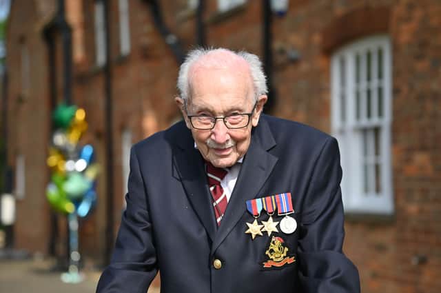 Captain Sir Tom Moore is in hospital with coronavirus - this is his current condition
(Photo by JUSTIN TALLIS/AFP via Getty Images)