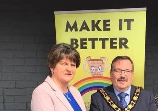 Cllr Scott pictured during his time as Mayor with Arlene Foster MLA.