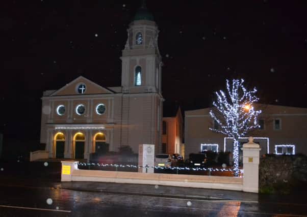 The newly erected lights at Whiteabbey Presbyterian Church.