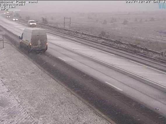 It has started snowing on the Glenshane Pass. (Image: Donegal GIS)