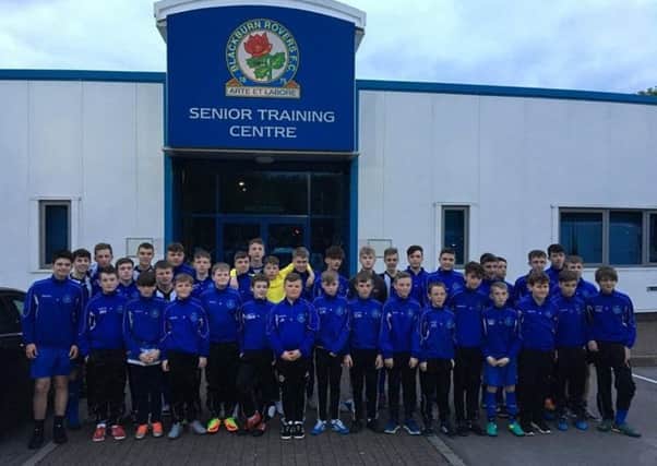 Northend U13s pictured outside the Blackburn Rovers senior training ground in April.