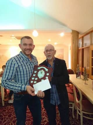 David Ross is presented the George Beattie Memorial by Raja Chambers Chairman TVR.