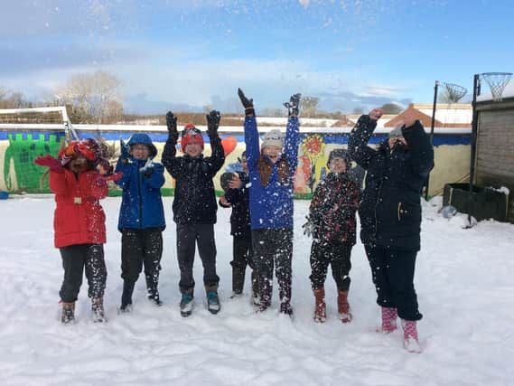Pupils from Kirkinriola PS have fun in the snow.  INBT 51-746-CON
