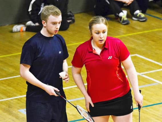 Ciaran and Sinead Chambers lift the Lithuanian International mixed doubles title.