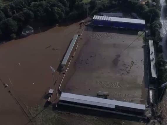 Institute's Riverside Stadium after the floods in August.