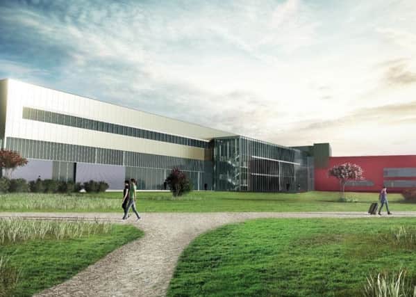 An artist's impression of the new campus at Craigavon Lakes.