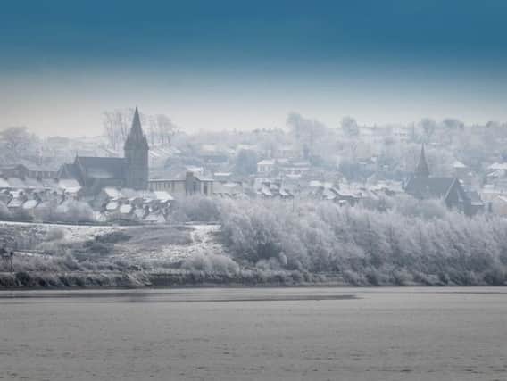 Derry's Waterside covered in a blanket of ice and snow on Christmas morning in 2009. (2712Sl11) Photo:Stephen Latimer