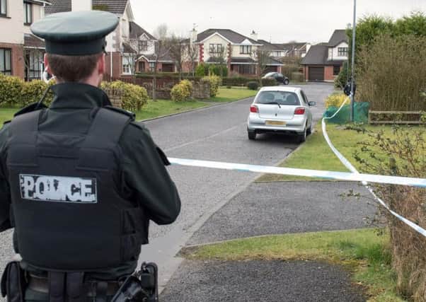 Police at the scene of the incident in Londonderry in February