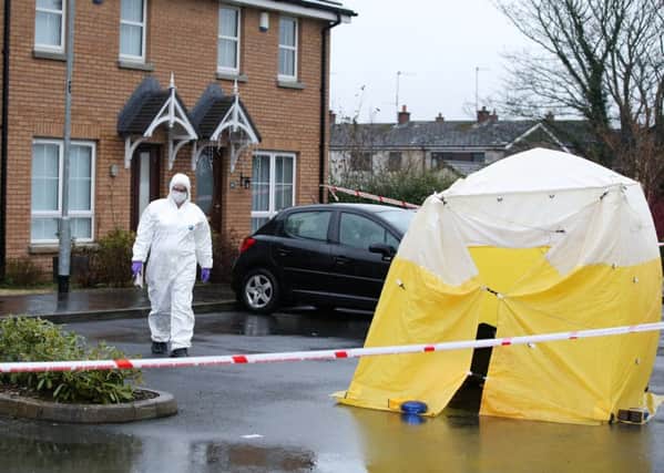 25th December 2017:  General view of the scene at Mornington housing development in Lisburn investigation following the death of a woman at a property.