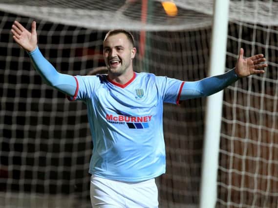 Kyle Owens netted Ballymena's third goal as they came back to defeat third placed, Glenavon at Warden Street.