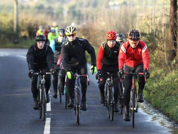 Taking part in the cycle challenge on December 30.  Photos by Mark Ramsey