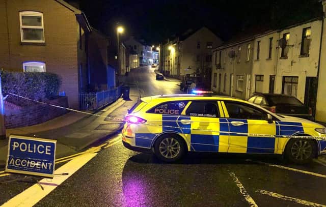 Police at the scene of an incident in Brooke Street in Coleraine on Thursday evening. PICTURE KEVIN MCAULEY/MCAULEY MULTIMEDIA