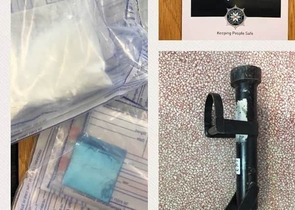 Police seized a quantity of suspected Class A drugs.