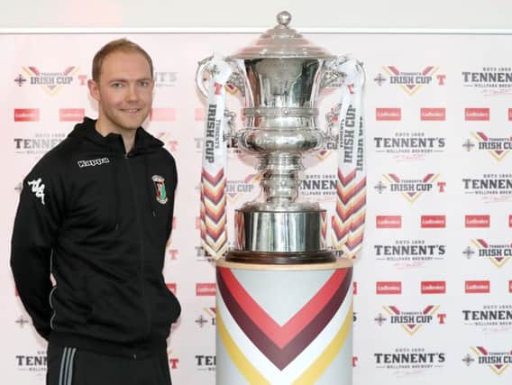 Glentoran's Ross Redman at the Tennent's Irish Cup fifth-round draw. Pic by PressEye Ltd.