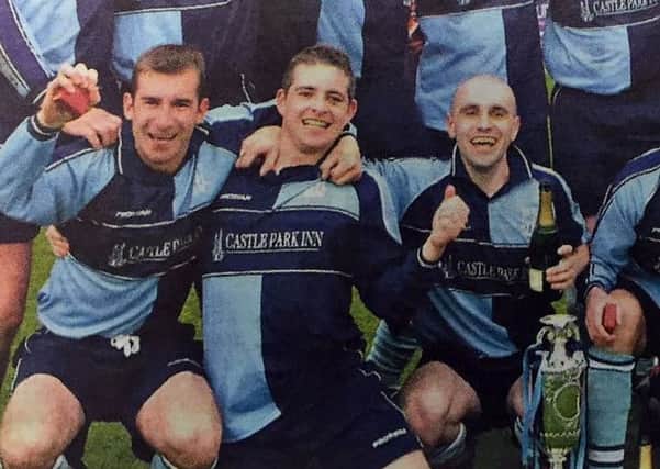 Neil McKinley, pictured centre, with Hill Street team mates Paul Mercer (left) and Greig Stewart (right)