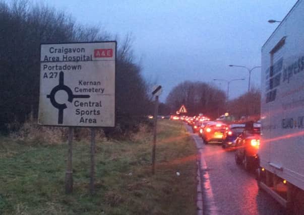 Traffic congestion close to Craigavon Area Hospital