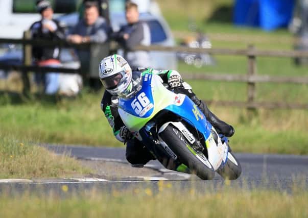 Adam McLean in action in the Supertwin class at the Ulster Grand Prix in 2017.