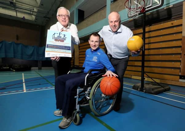 Pictured at the launch of the Lisburn and Castlereagh Business Games Challenge 2018 are: Kevin Madden, Sports Development Officer; Alderman James Tinsley, Chairman of the council's Leisure and Community Development Committee, and Alderman Allan Ewart MBE, Chairman of the council's Development Committee.